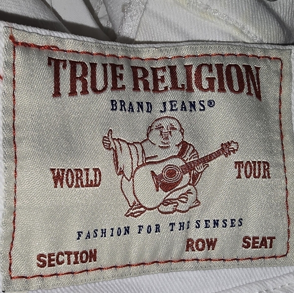 True Religion Rocco Relaxed Skinny  White Jeans Pants - Picture 12 of 13